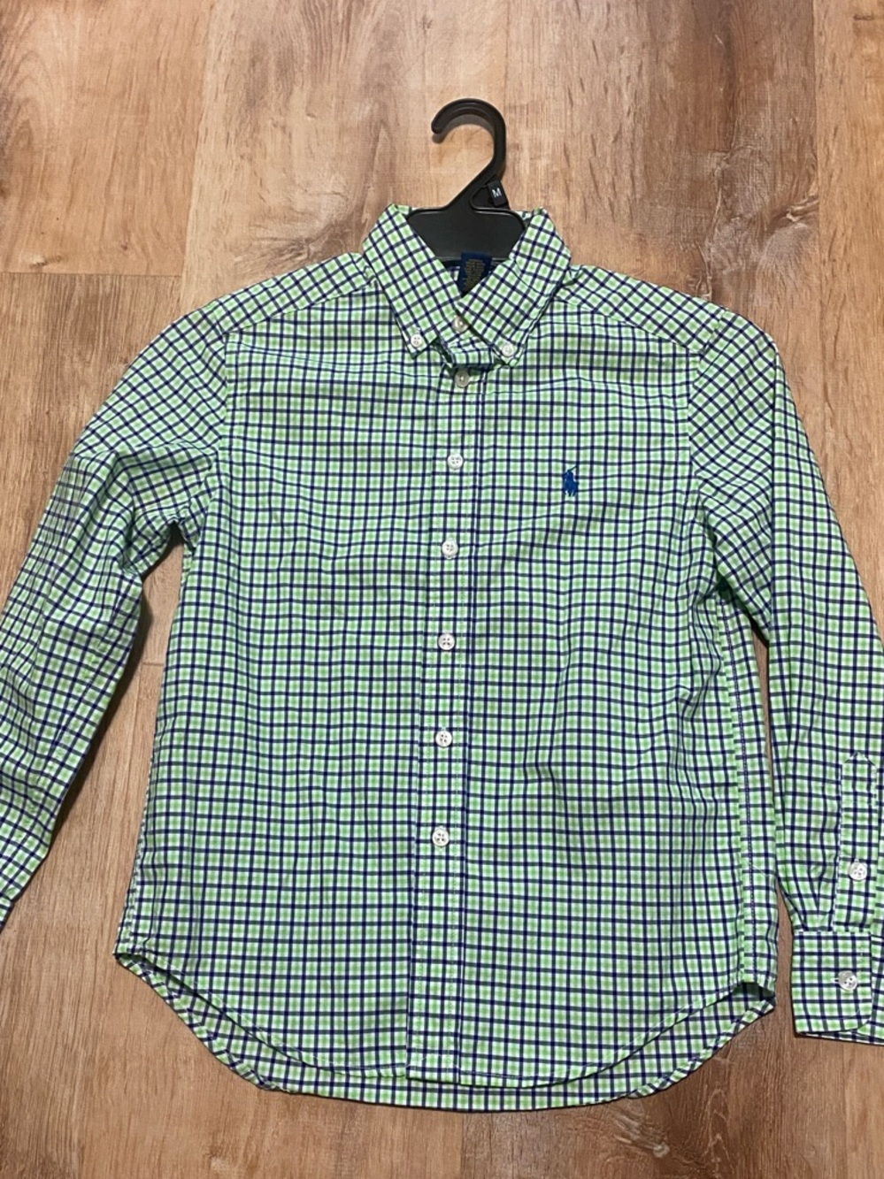 Polo by Ralph Lauren Green and Blue Check Button-Down Shirt